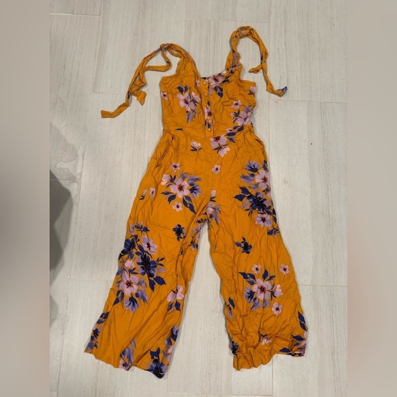 Jessica Simpson Floral Orange Jumpsuit size XS - Picture 2 of 8